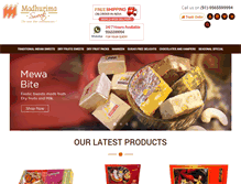 Tablet Screenshot of madhurimasweets.com